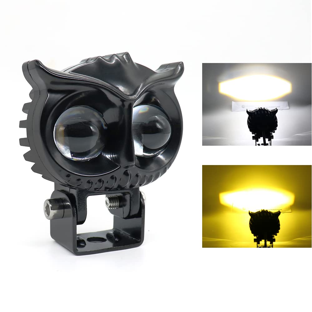 Owl Design Dual Color Led Motorcycle Fog Light