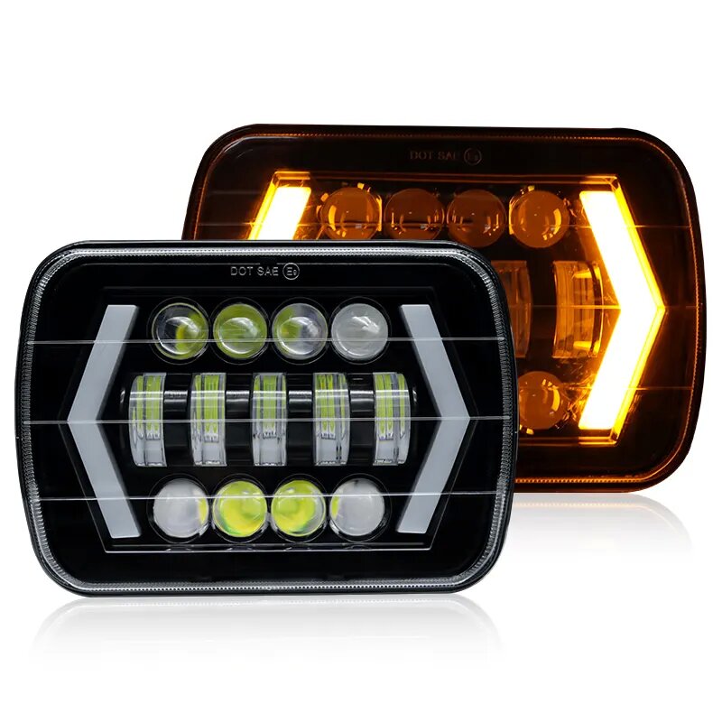 5X7 Inch 55W Square Projector Truck LED Headlight 